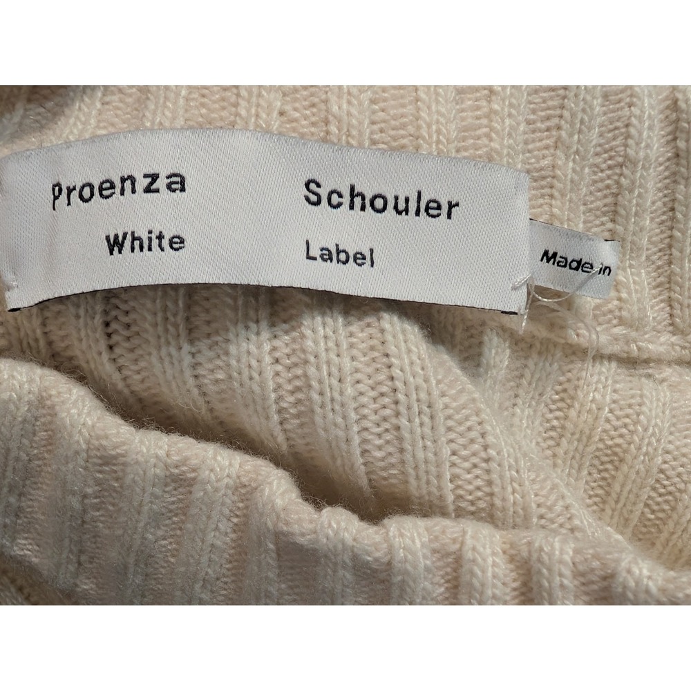 Proenza Schouler White Label Cream Ribbed Knit Mock Neck Sweater Dress M READ - Picture 4 of 6